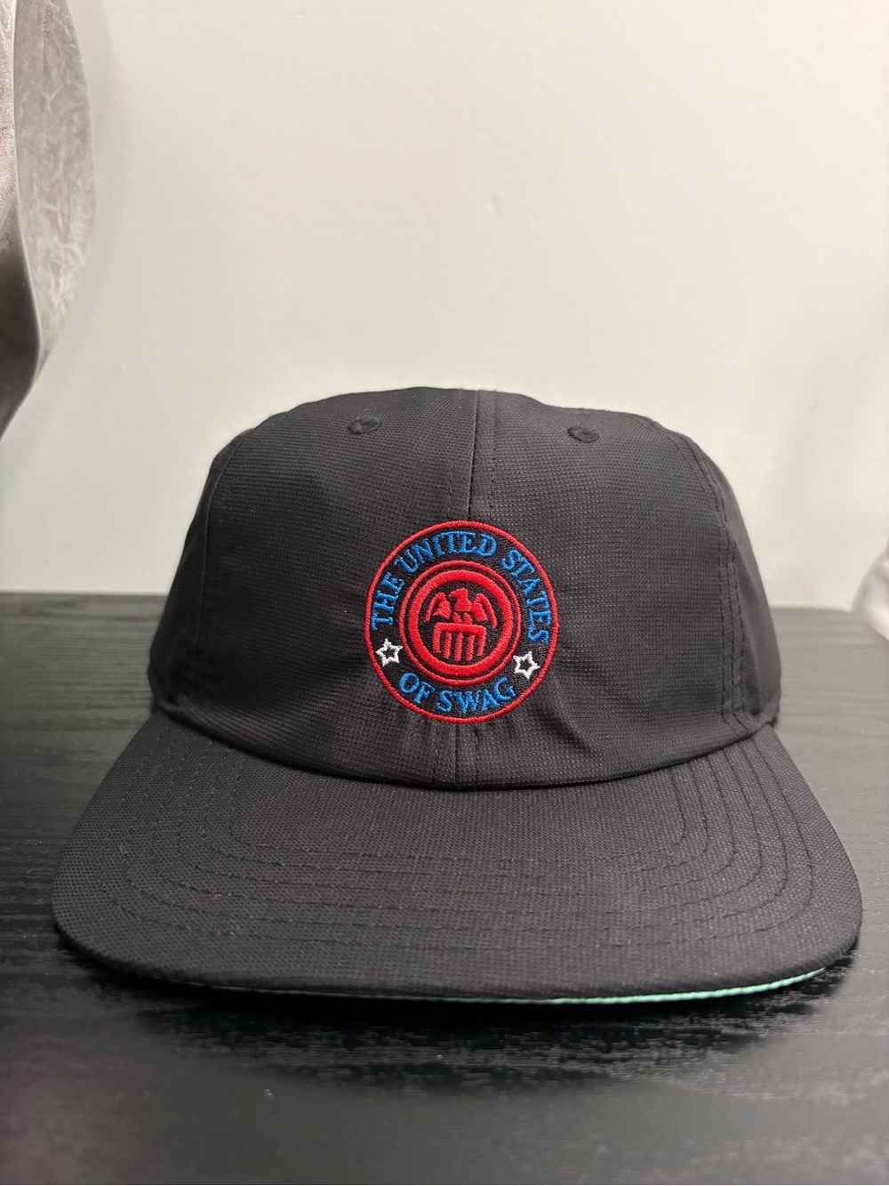 SWAG Black Baseball Cap with Red & Blue 'United States of Swag' Patch